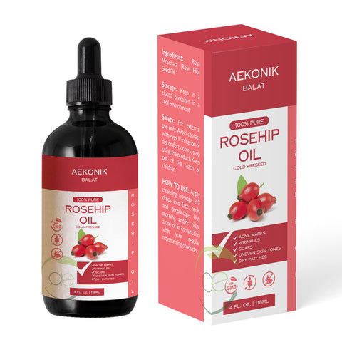 AEKONIK Rosehip Oil for Acne Treatment - Anti Aging Acne Scars and Dark Spot Remover - Face Moisturizer Skin Care oil for Gua Sha - Natural Anti Aging Serum with Organic Essential Oil - 118ML