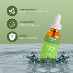 AEKONIK Retinol Serum with Hyaluronic Acid and Vitamin E - 30ML