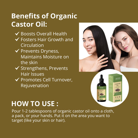 AEKONIK 100% Pure Organic Castor Oil - Cold Pressed - 120ML