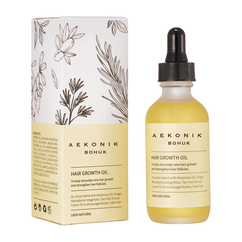 AEKONIK Organic Hair Growth and Follicles Strengthening Oil - Hair Growth for Women - Made With Organic Castor Rosemary Jojoba Seed Oil - Natural Ingredients For Dry Scalp - Easy to Use - 60ml 02 OZ
